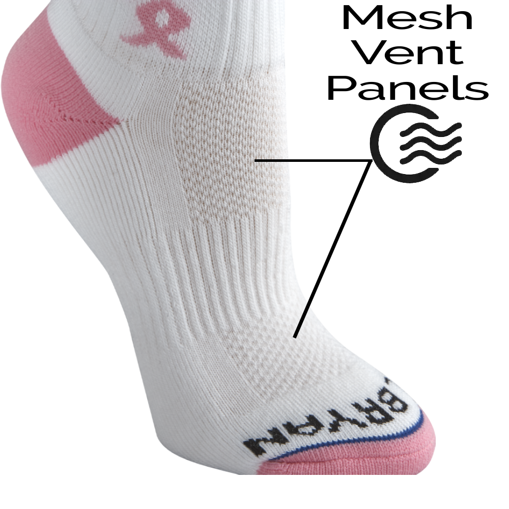 Breathable socks Pink Ribbon Classic Quarter Sock