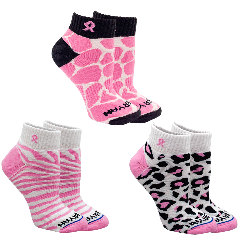 Breast Cancer Awareness Pink Ribbon Safari Pack 3 Pair Multipack