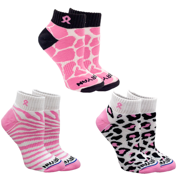 Breast Cancer Awareness Pink Ribbon Safari Pack 3 Pair Multipack