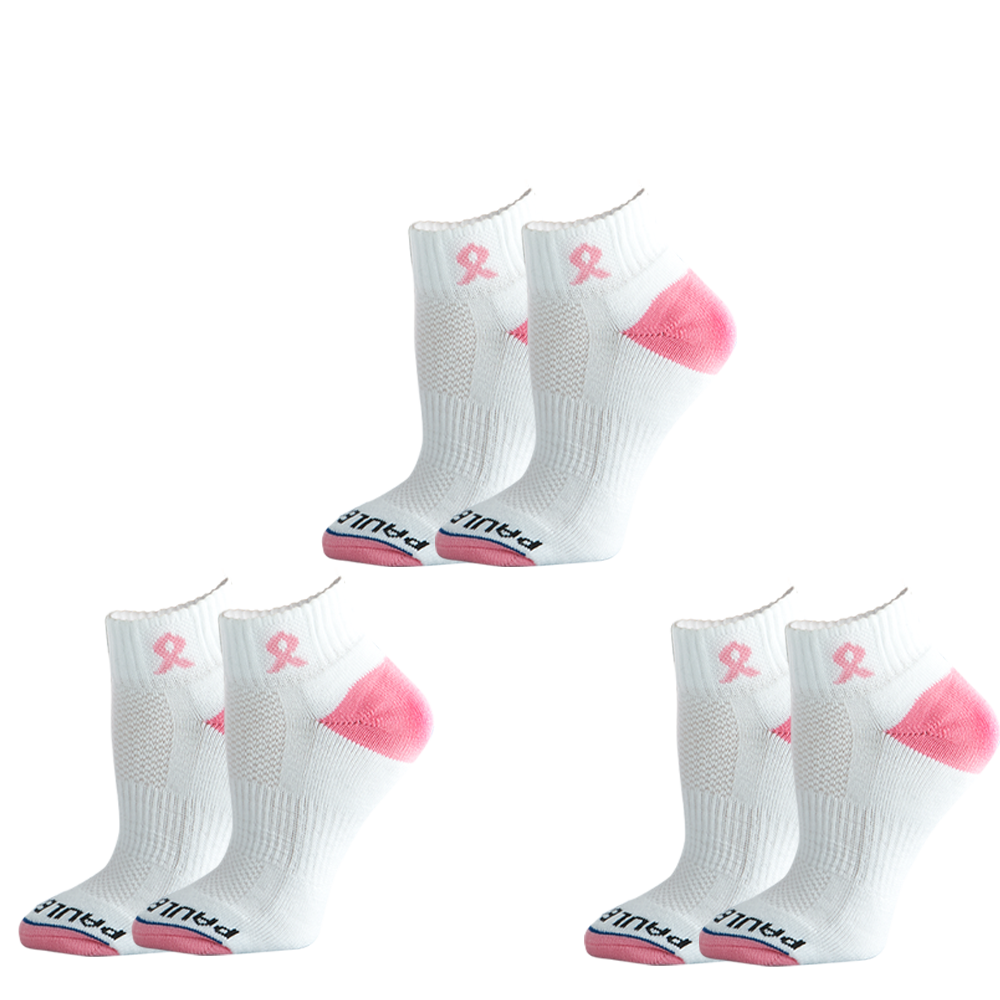 Breast Cancer Awareness Pink Ribbon Classic Quarter 3 Pair Multipack