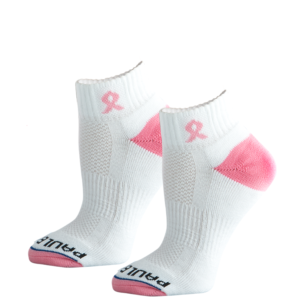 Breast Cancer Awareness Pink Ribbon Classic Quarter 3 Pair Multipack