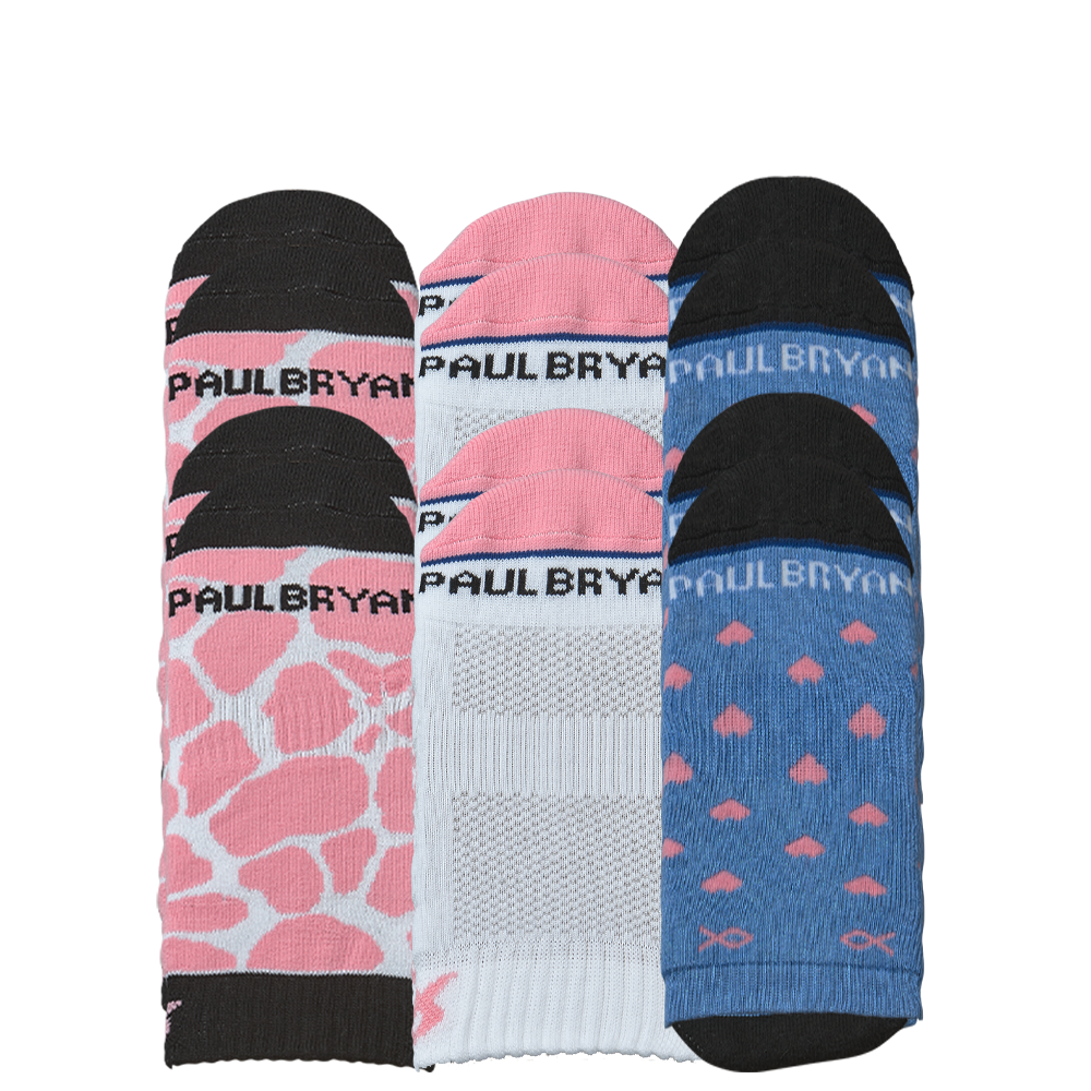 Breast Cancer Awareness Pink Ribbon Variety Pack 6 Pair Multipack