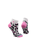 Pink Ribbon Leopard Print Quarter Sock