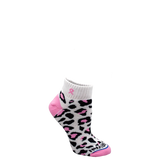 Pink Ribbon Leopard Print Quarter Sock