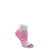 Pink Ribbon Tiger Print Quarter Sock