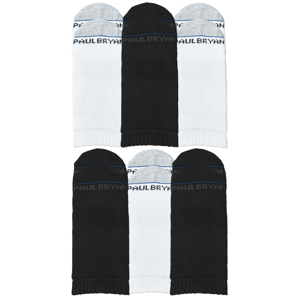 Elemax Edge Black/White with Nano Silver Combo 6 Pair Multipack