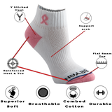 Breast Cancer Awareness Pink Ribbon Classic Quarter 3 Pair Multipack