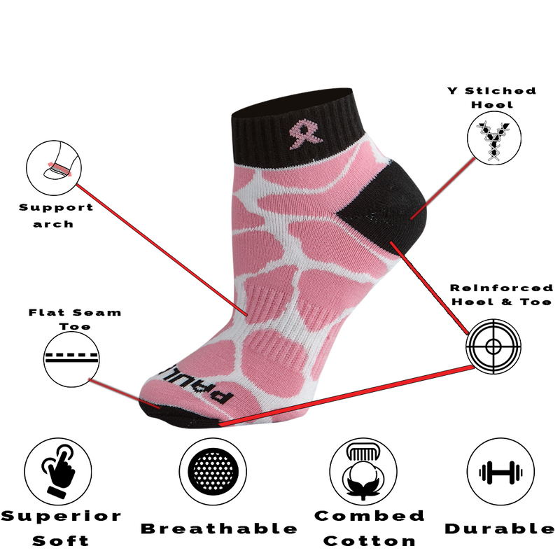 Breast Cancer Awareness Pink Ribbon Safari Pack 6 Pair Multipack