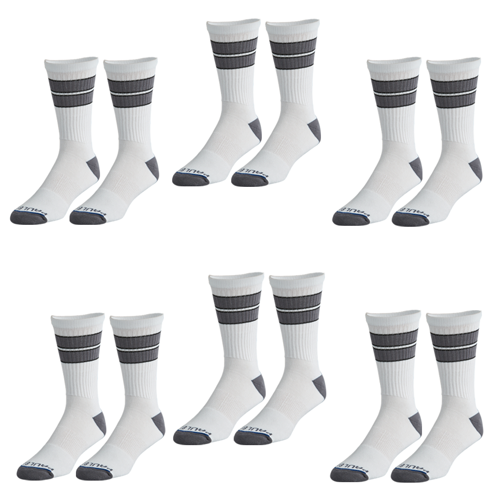 OG Mid Calf Crew White 6 Pair Multipack