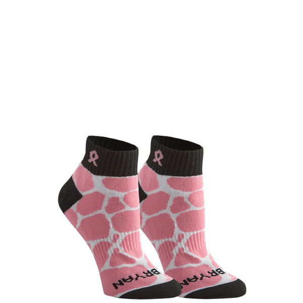 Women's Pink Ribbon Giraffe Quarter Sock