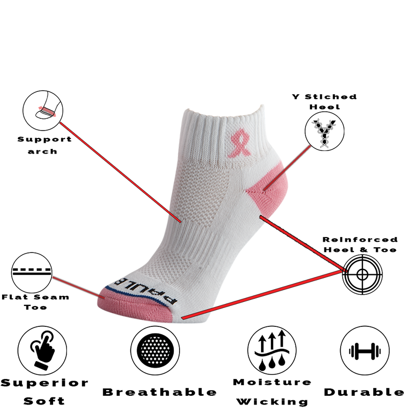 Pink Ribbon Variety Sock Block (3 total pairs)