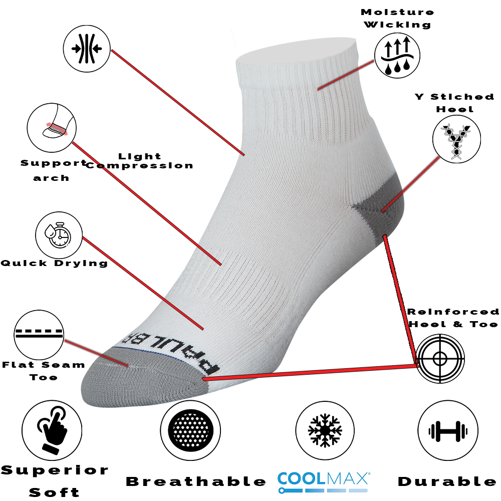 Versa Coolmax Men's Quarter Socks