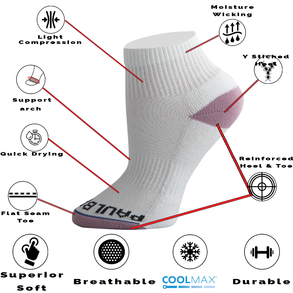 Versa Coolmax Women's Quarter Socks