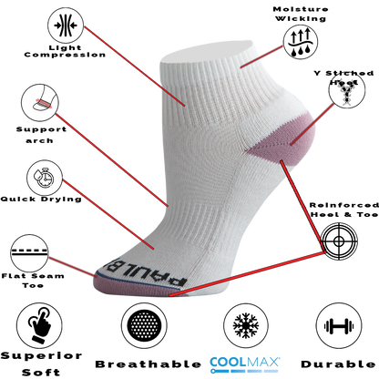 Versa Coolmax Women's Quarter Socks