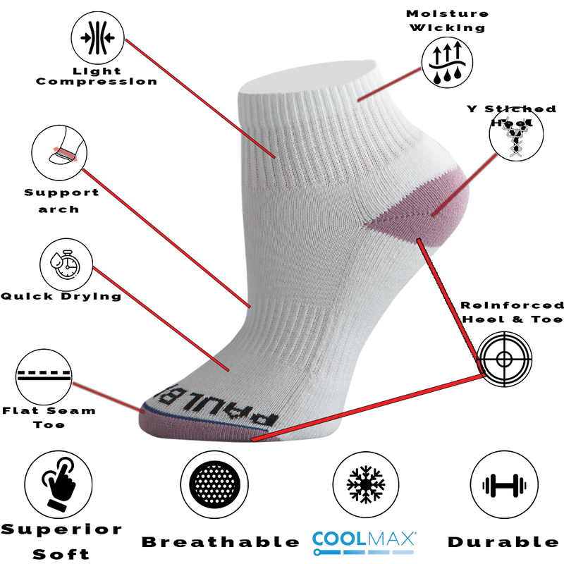 Versa Coolmax Women's Quarter Socks