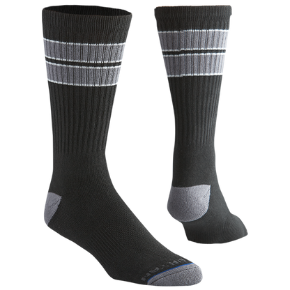 Paul Bryan OG Crew Mid Calf Striped Crew Sock - Black