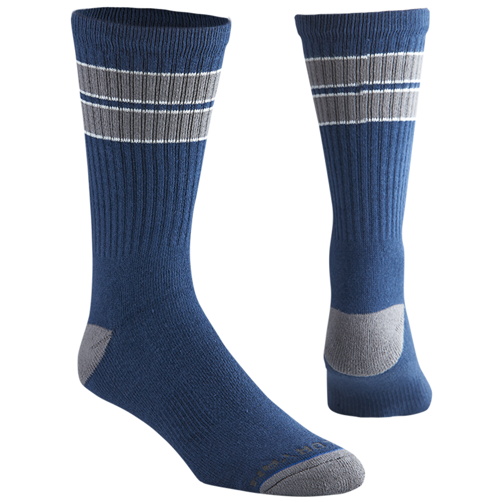 Paul Bryan OG Crew Mid Calf Striped Crew Sock - Navy