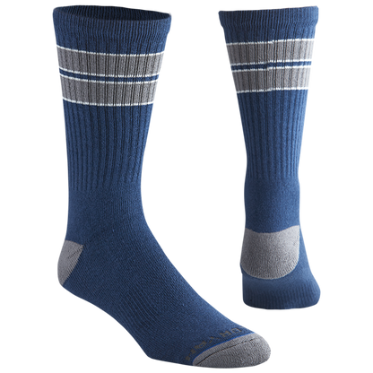 Paul Bryan OG Crew Mid Calf Striped Crew Sock - Navy